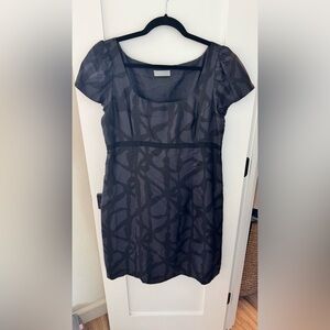 100% Silk Farhi Black Patterned Dress